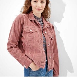 American Eagle Outfitters Dusty Pink Cotton Corduroy Jacket